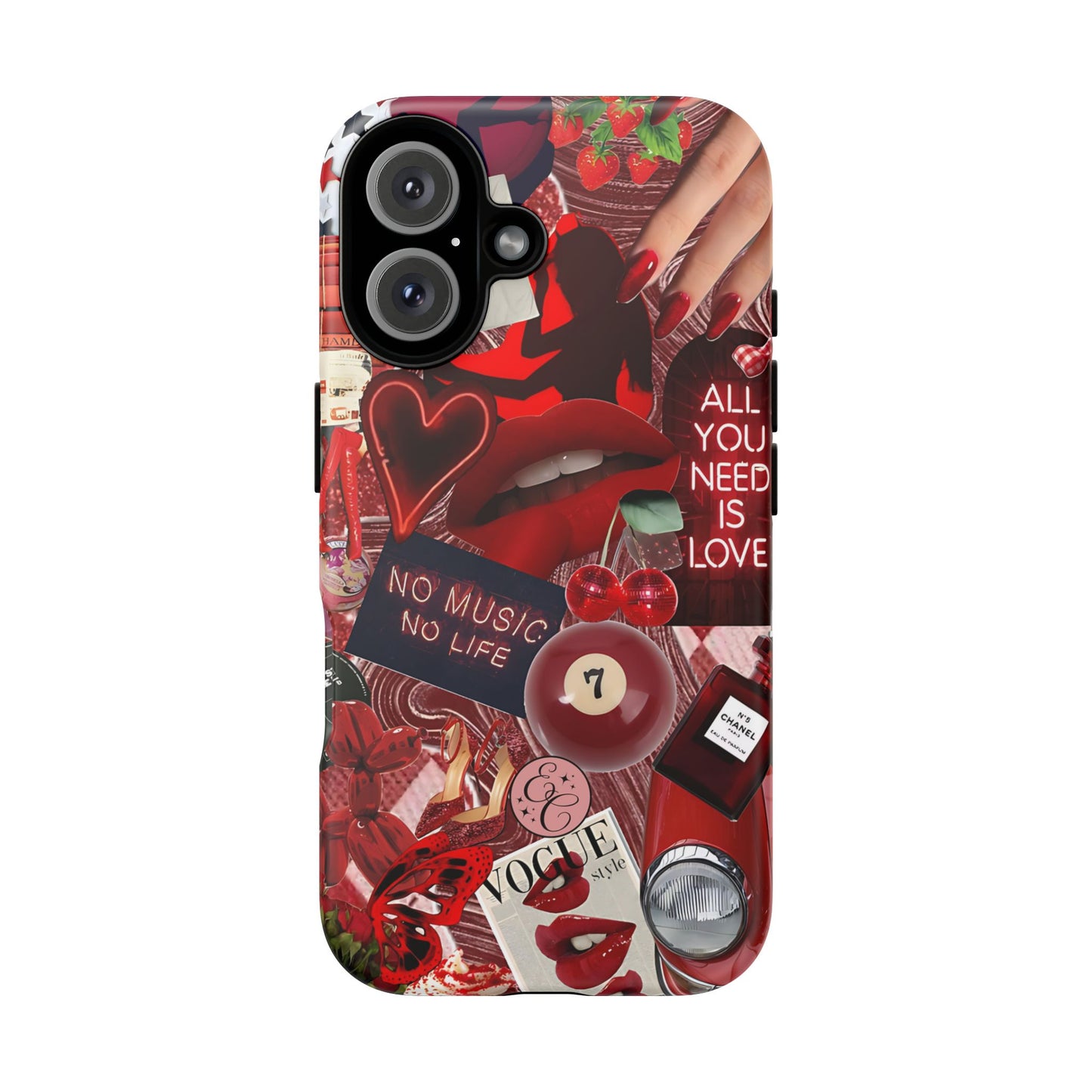 Red Aesthetic Collage Tough Phone Case