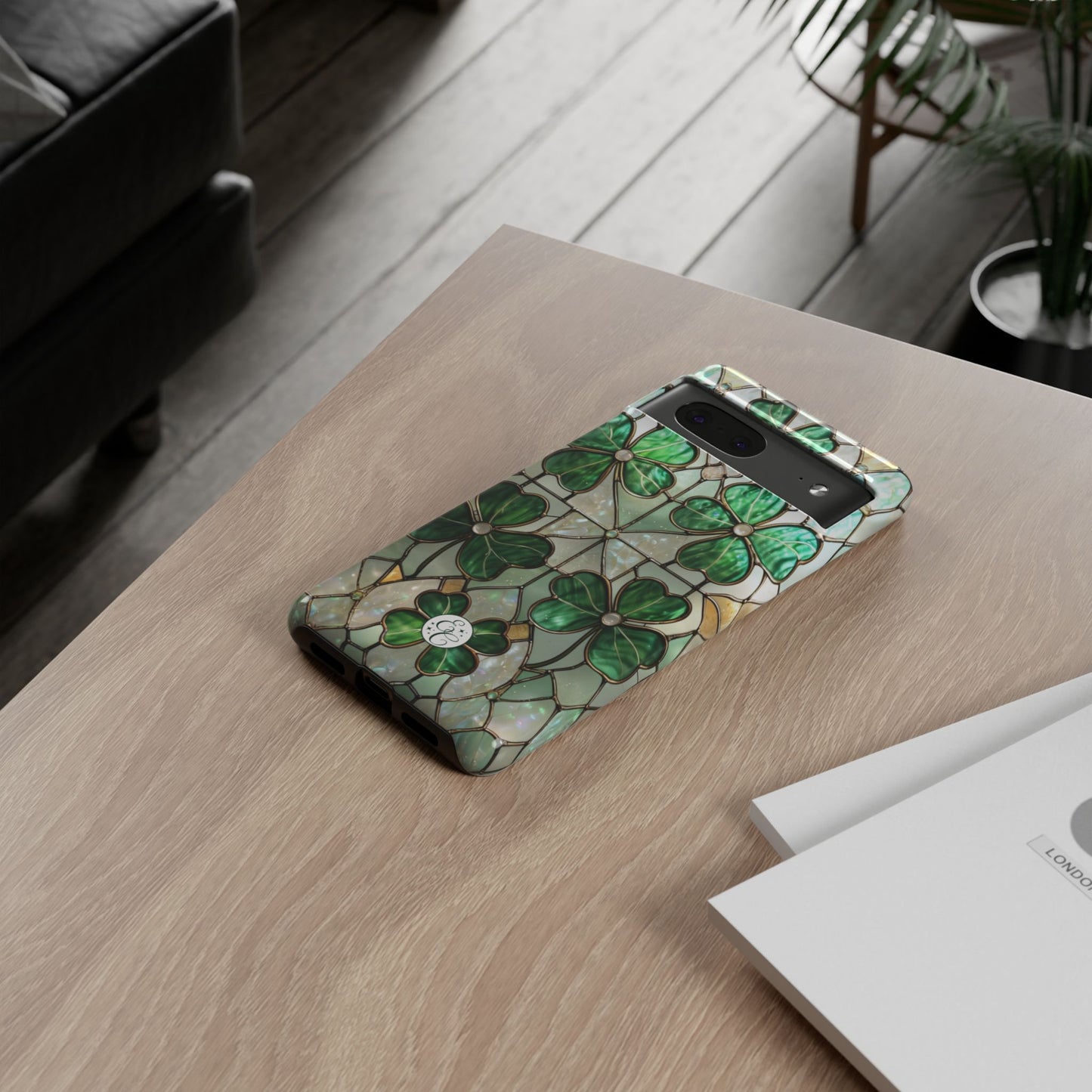 Lucky Clover Stained Glass Pattern Tough Phone Case