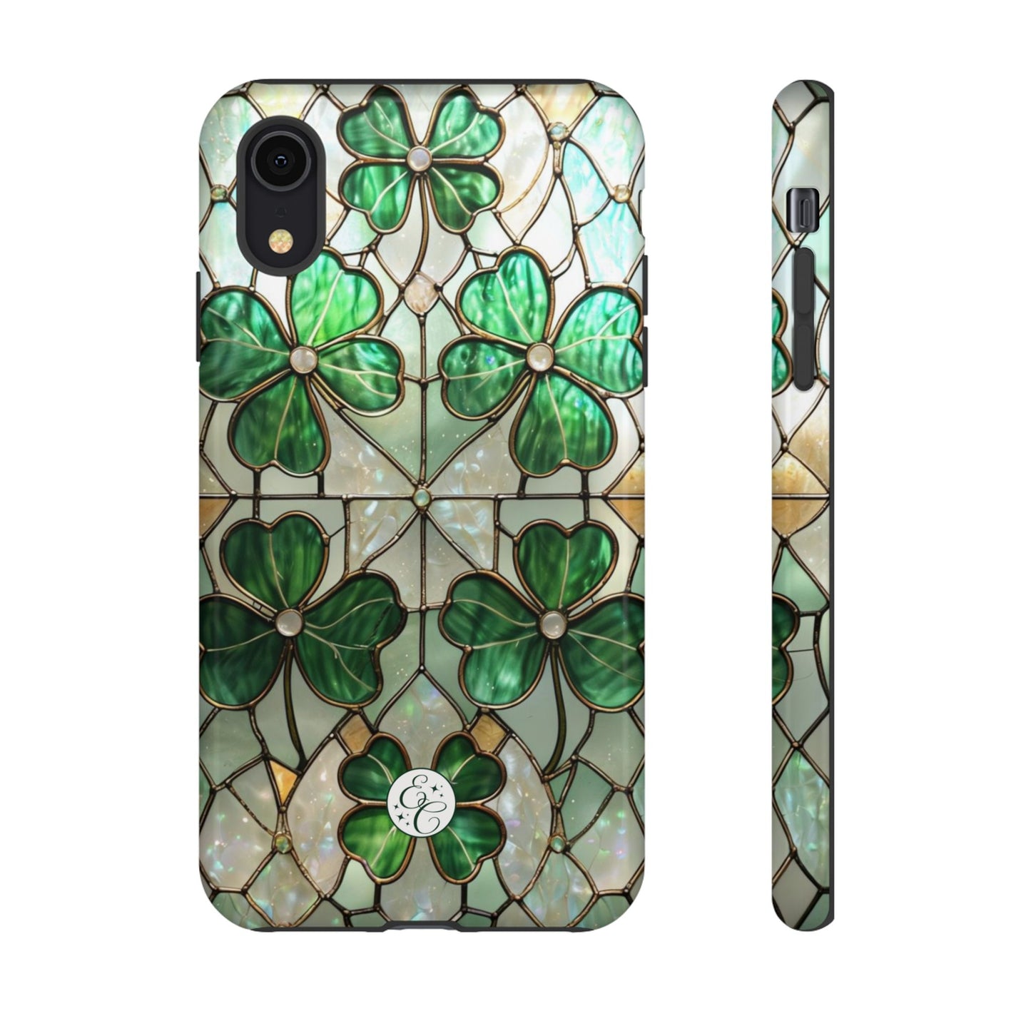 Lucky Clover Stained Glass Pattern Tough Phone Case