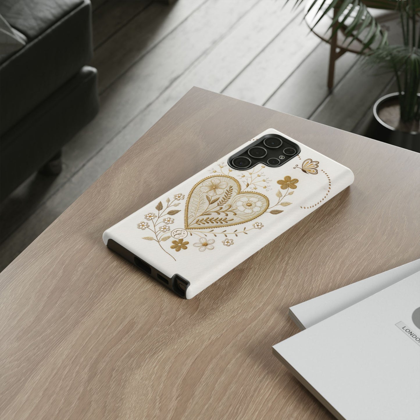 Floral Heart Design Tough Phone Case
