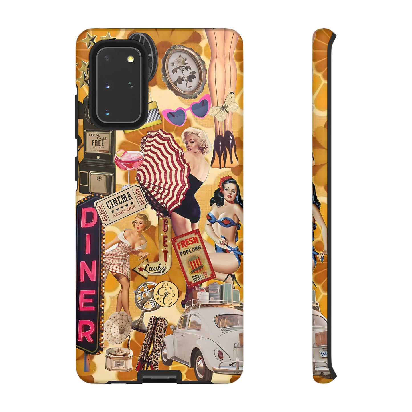 Retro Pin-up Collage Tough Phone Case