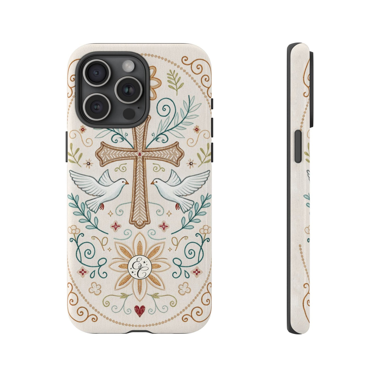 Christian Cross and Doves Tough Phone Case