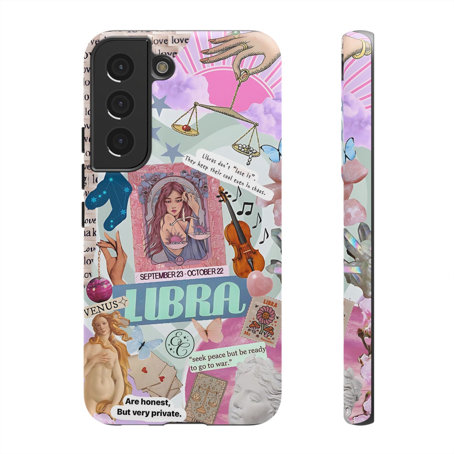 Libra Vintage Zodiac Collage Tough Phone Case