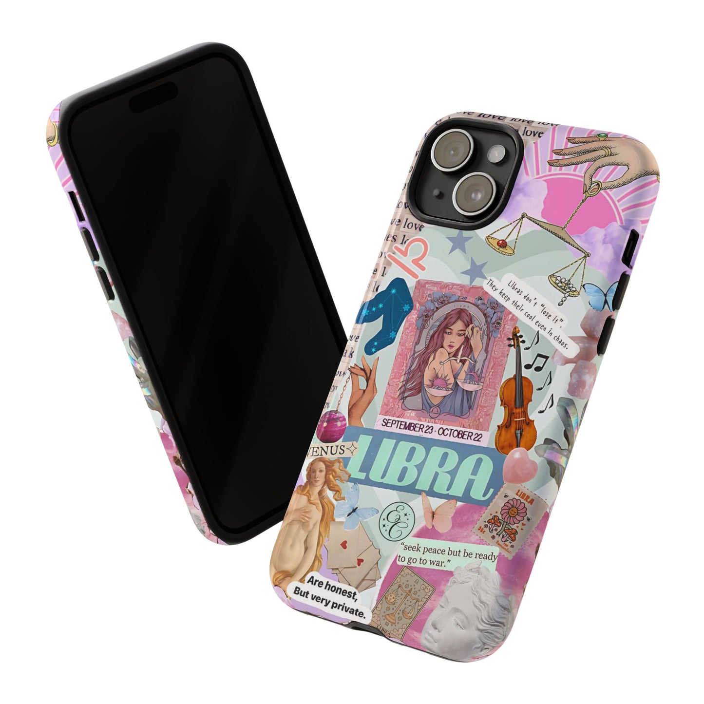 Libra Vintage Zodiac Collage Tough Phone Case