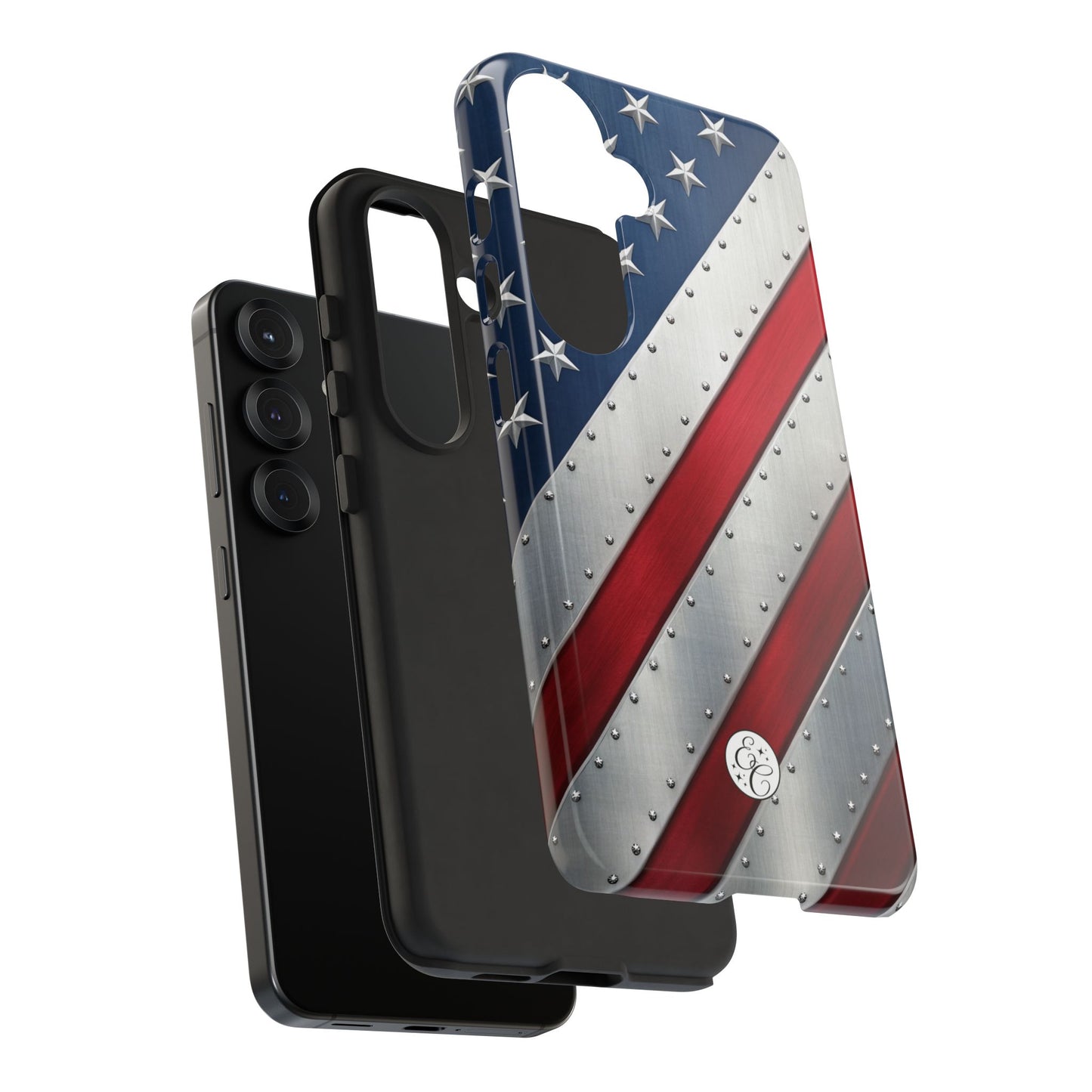 Metallic American Flag Tough Phone Case
