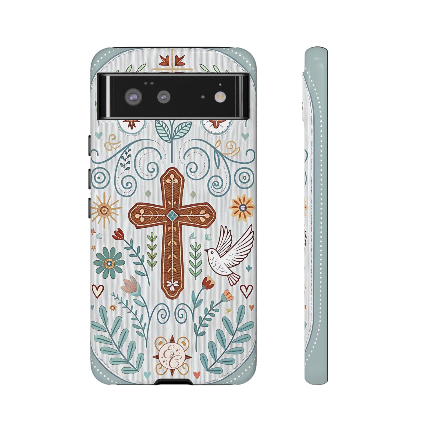 Christian Cross Floral Tough Phone Case