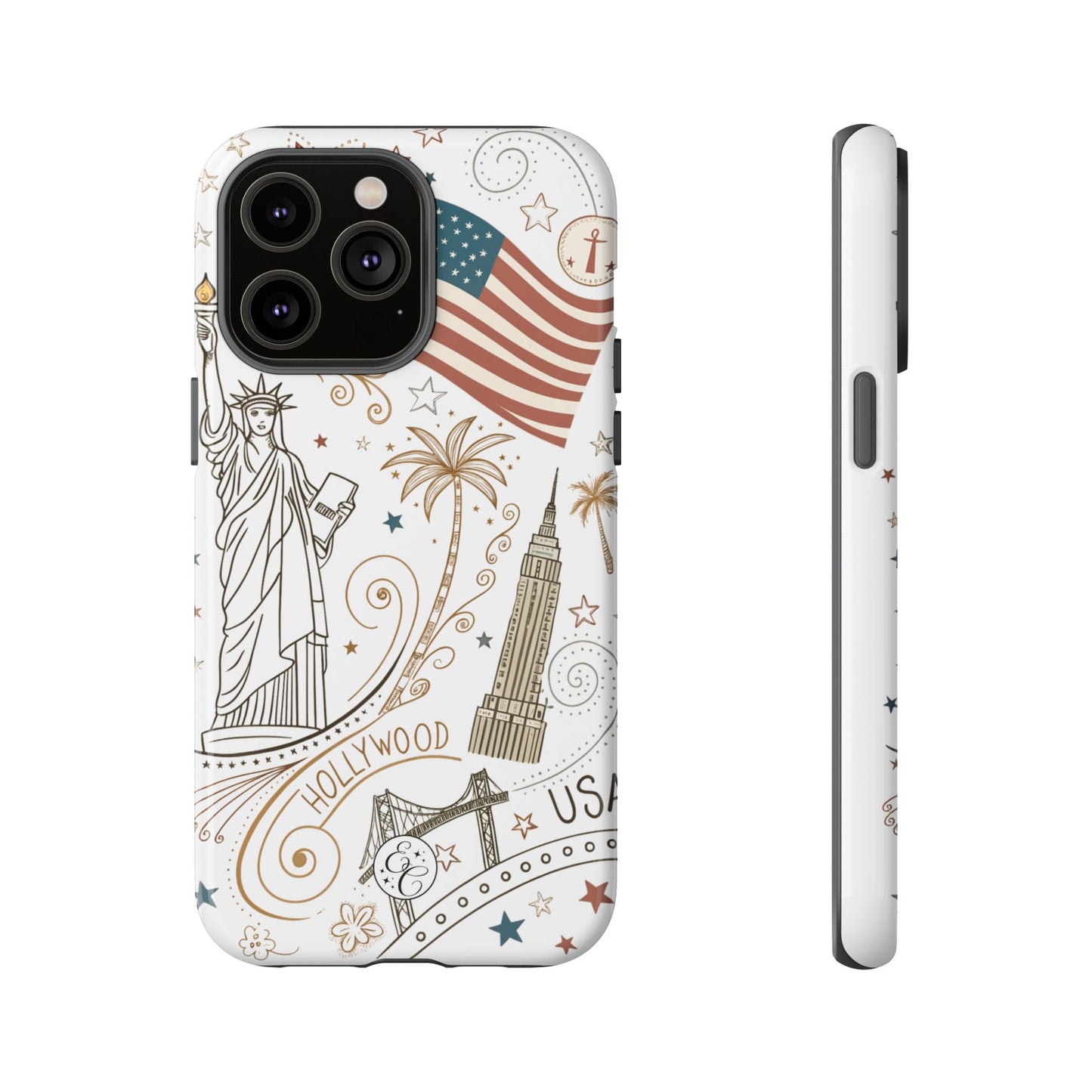 USA Landmarks Boho Doodle Tough Phone Case