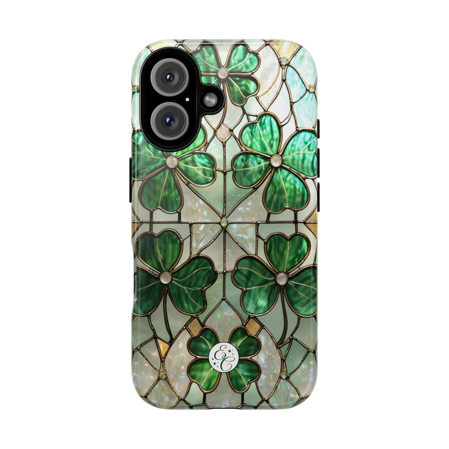 Lucky Clover Stained Glass Pattern Tough Phone Case