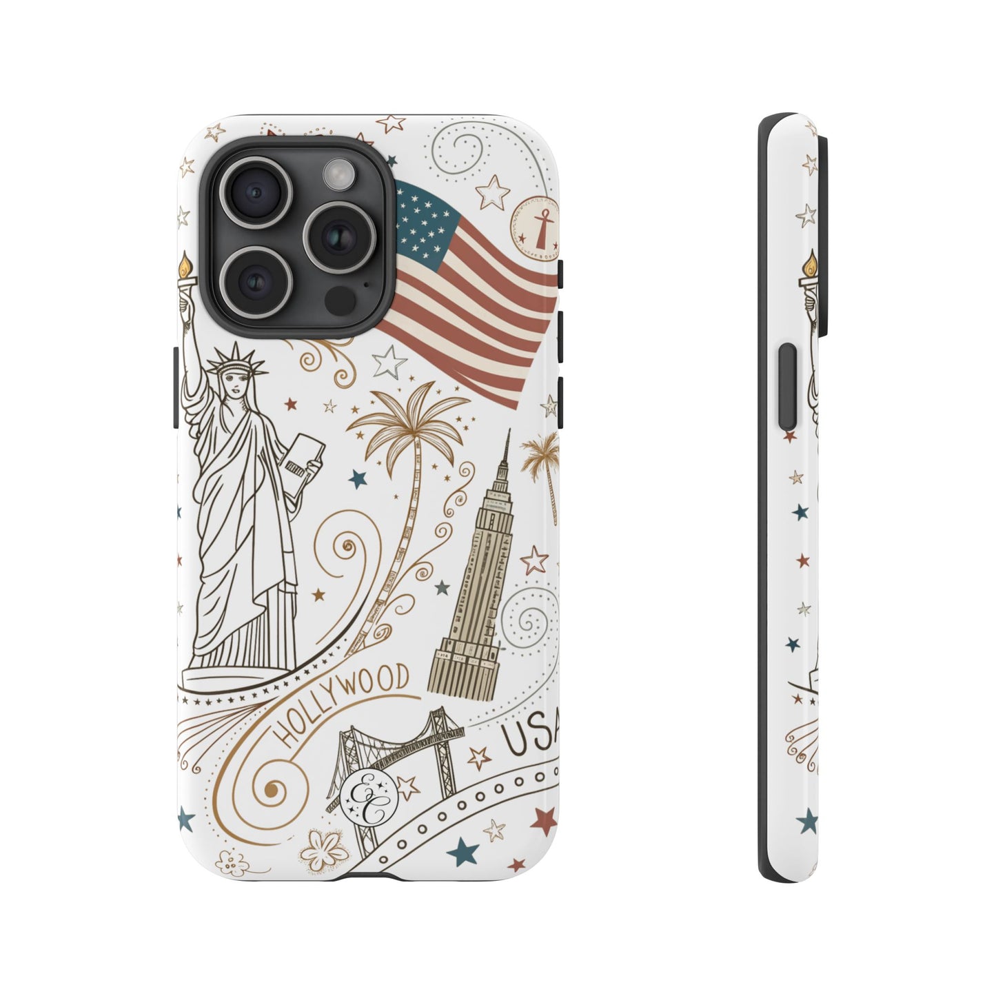 USA Landmarks Boho Doodle Tough Phone Case