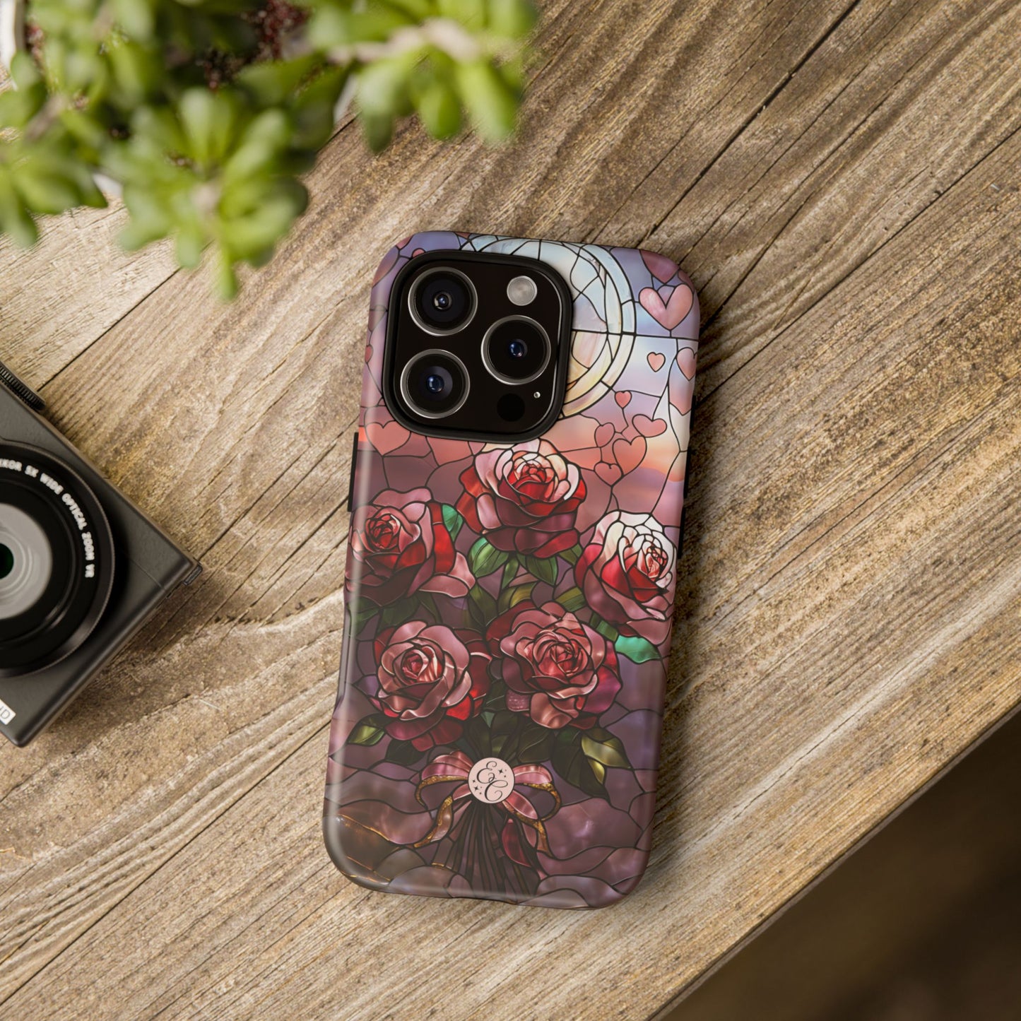 Bouquet of Roses Stained Glass Tough Phone Case