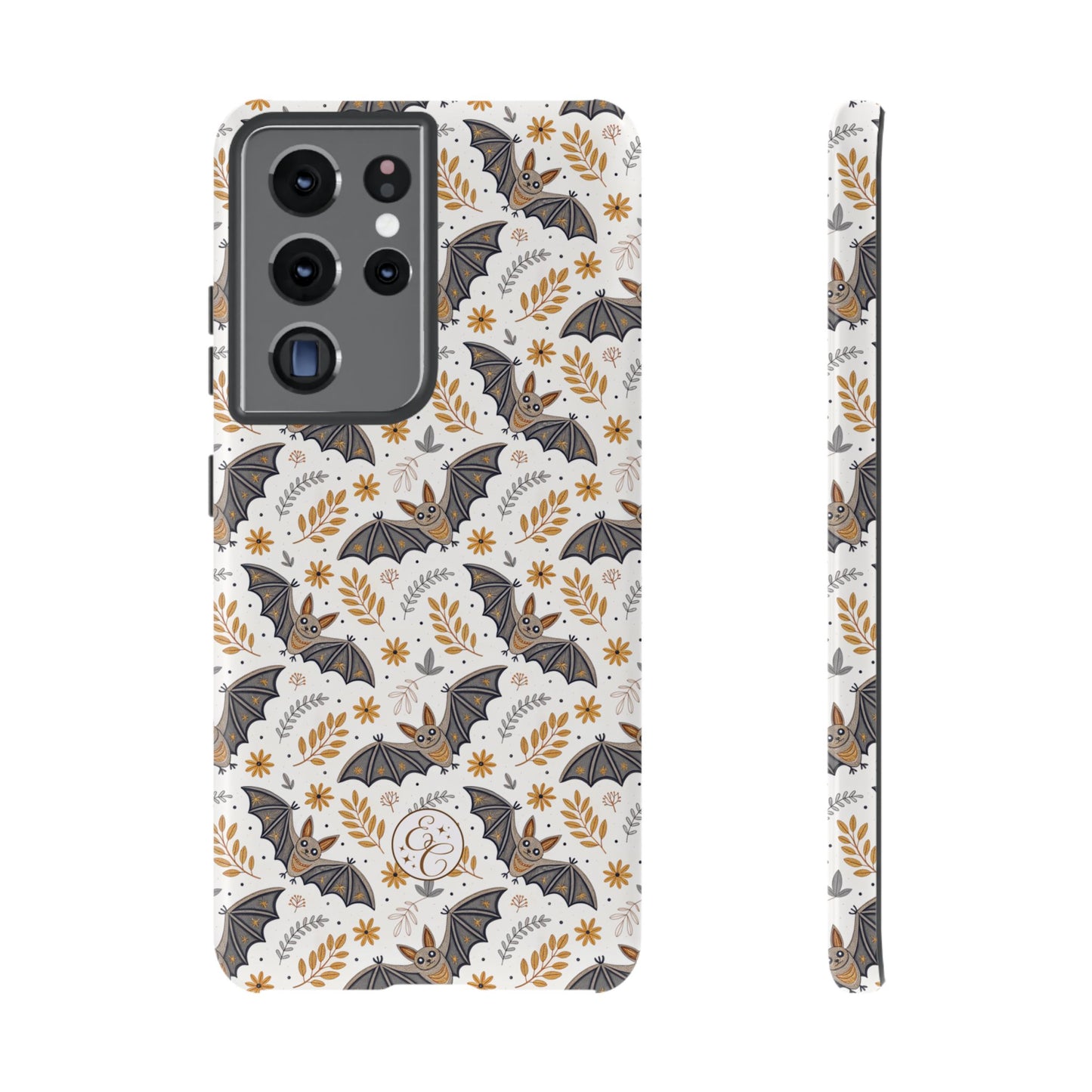 Boho Halloween Bat Pattern Tough Phone Case