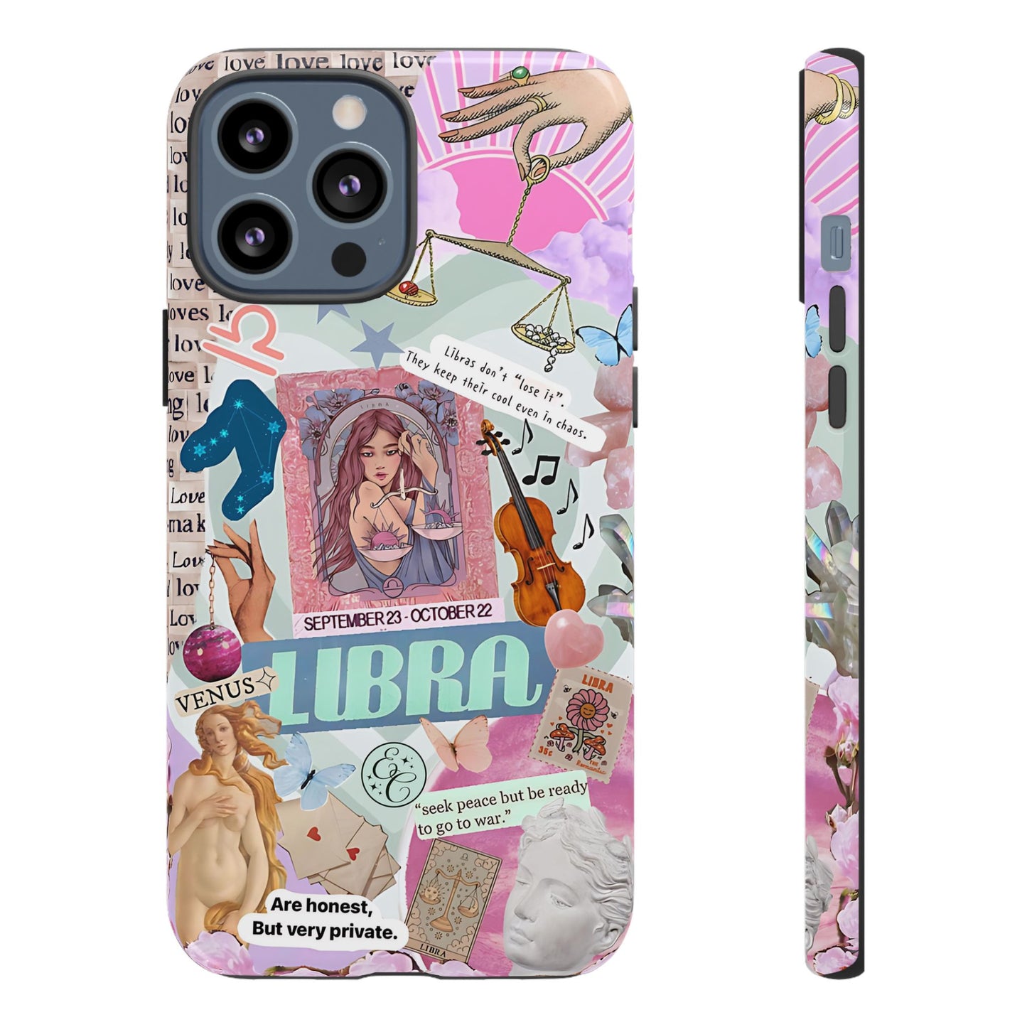 Libra Vintage Zodiac Collage Tough Phone Case