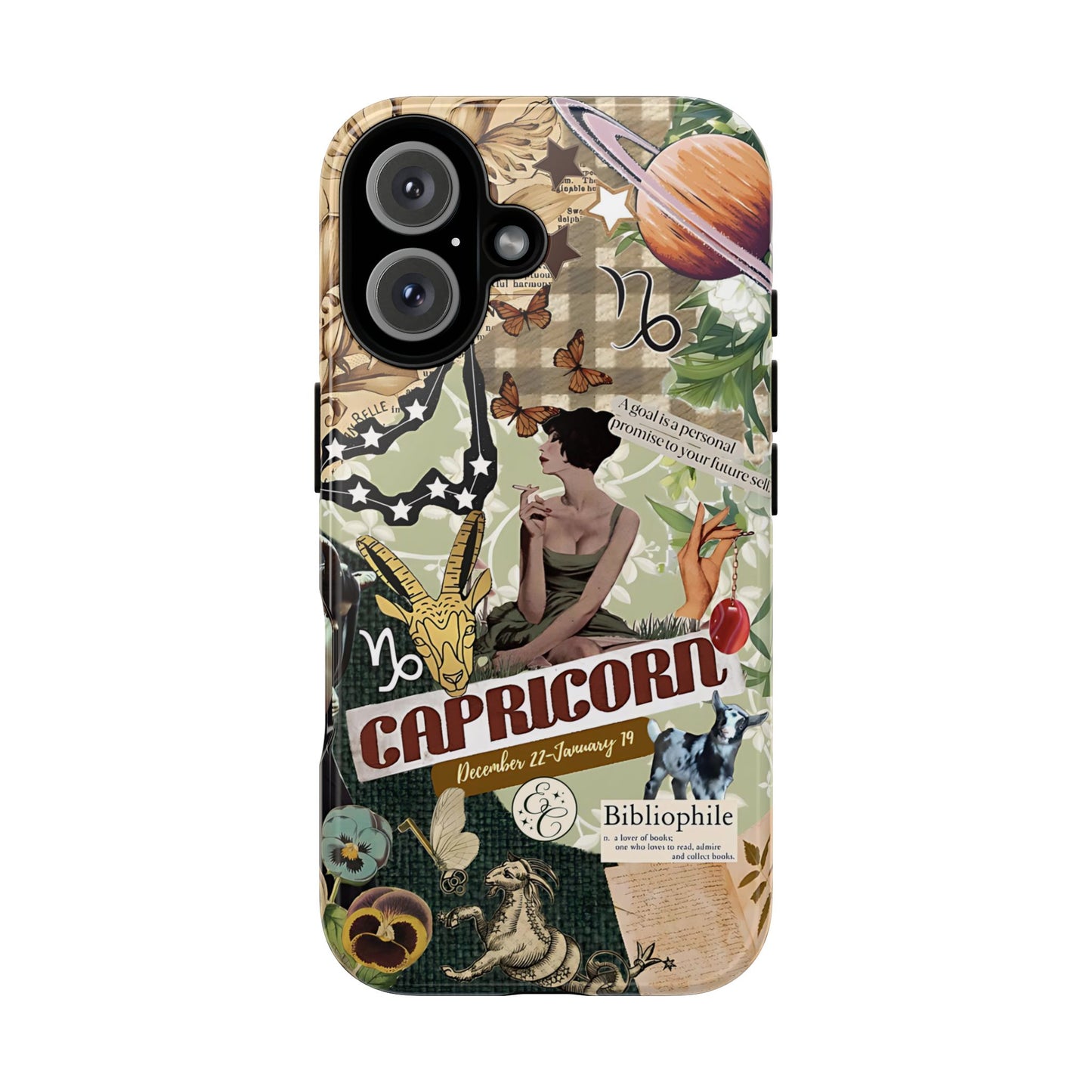 Capricorn Retro Zodiac Collage Tough Phone Case