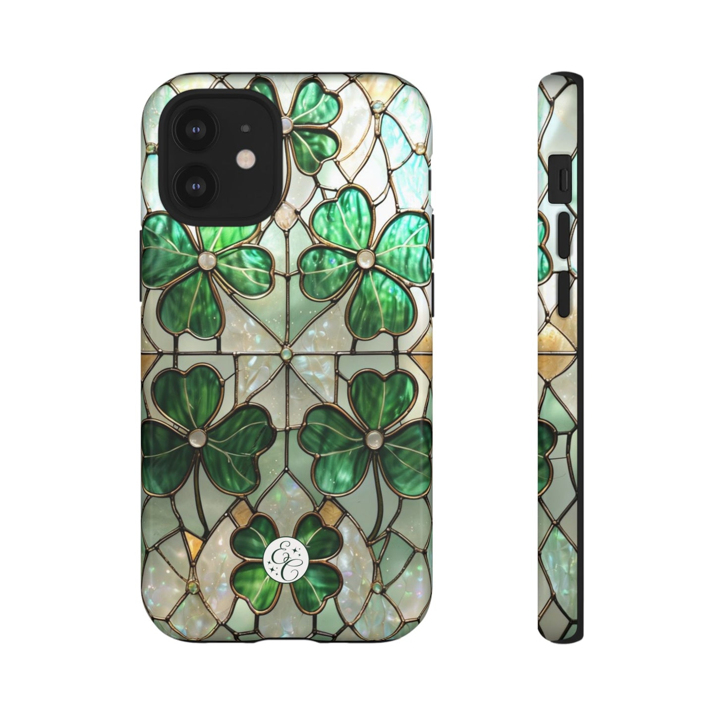 Lucky Clover Stained Glass Pattern Tough Phone Case