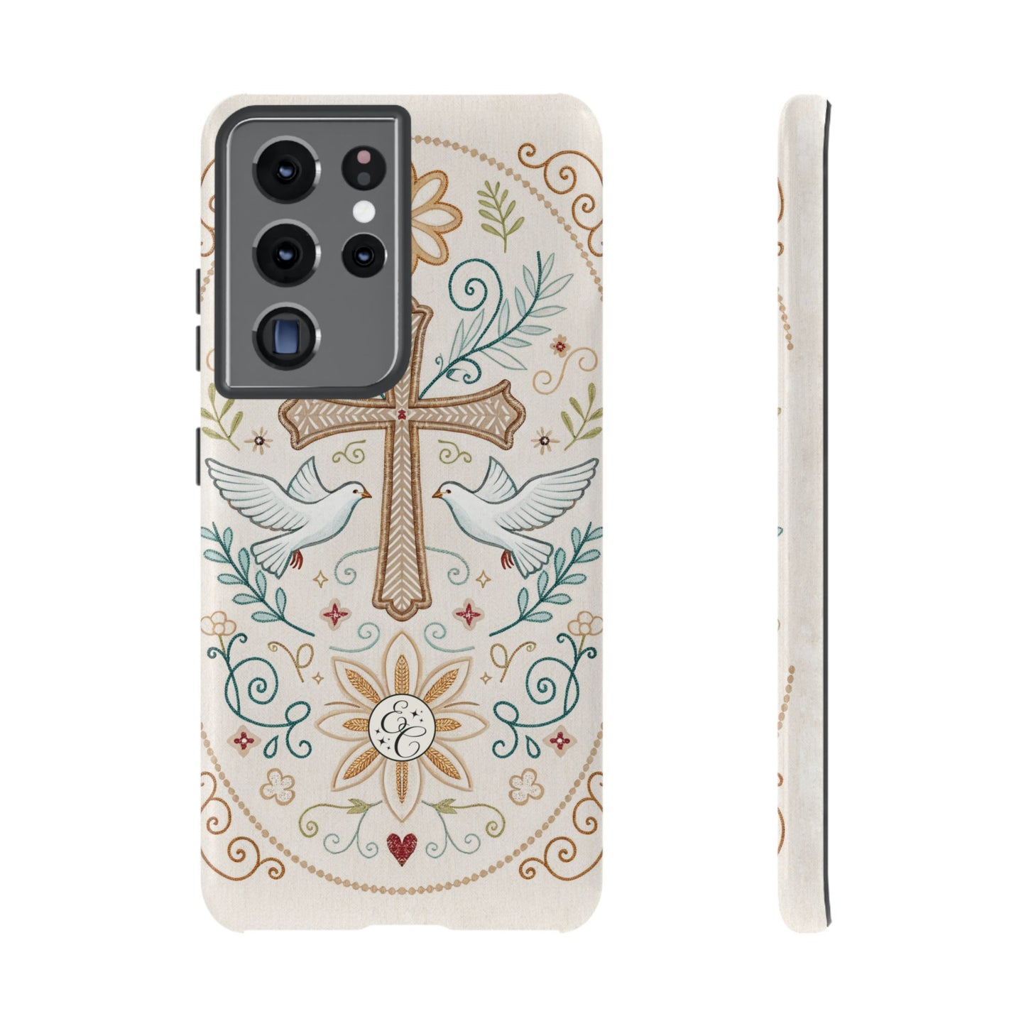 Christian Cross and Doves Tough Phone Case
