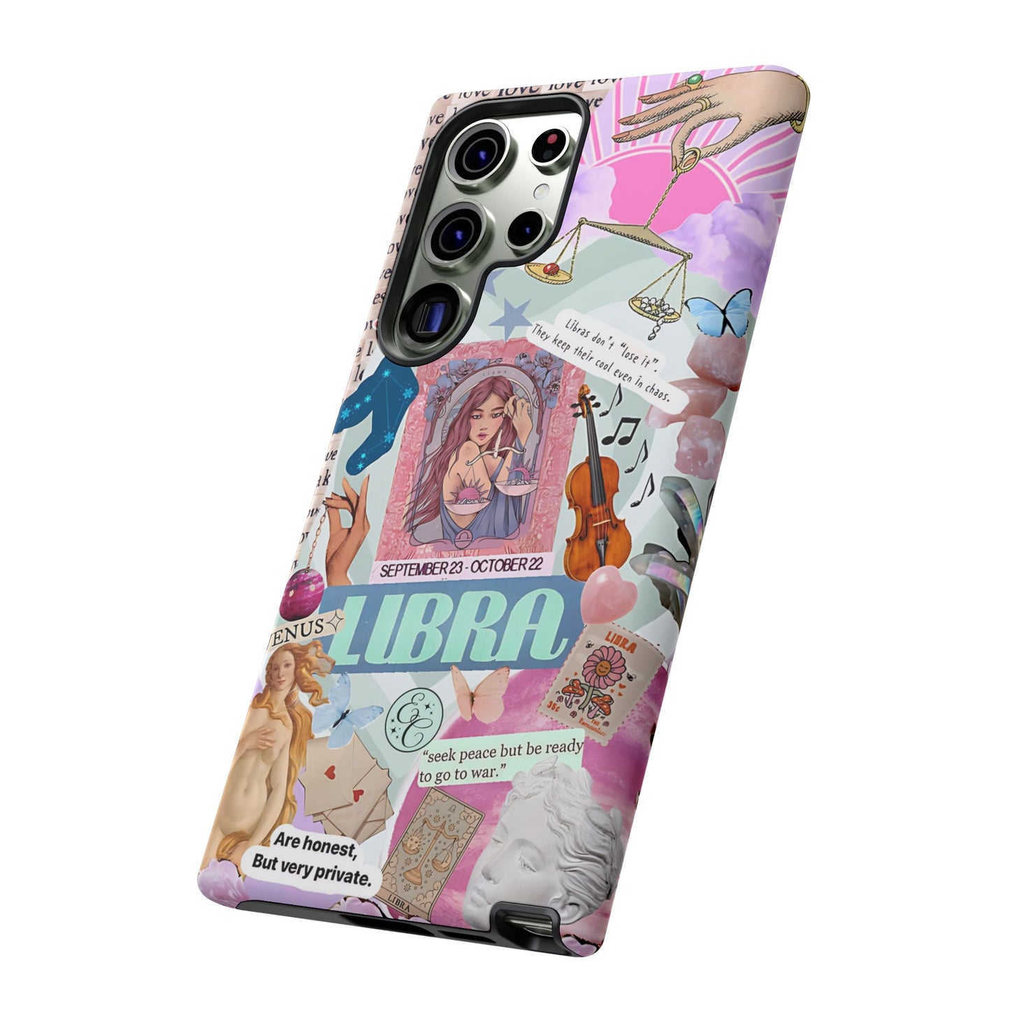Libra Vintage Zodiac Collage Tough Phone Case