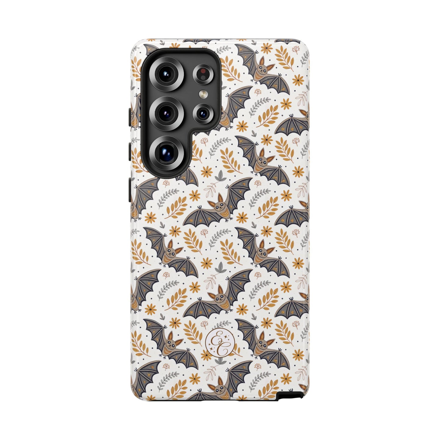 Boho Halloween Bat Pattern Tough Phone Case