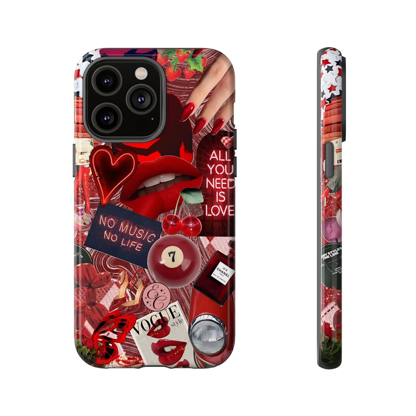 Red Aesthetic Collage Tough Phone Case