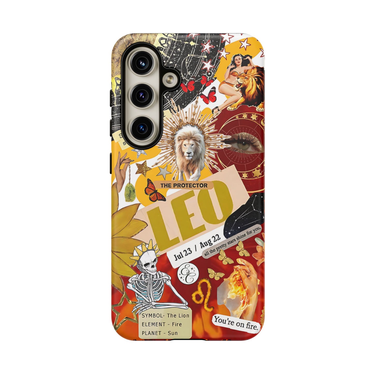 Leo Vintage Zodiac Collage Tough Phone Case