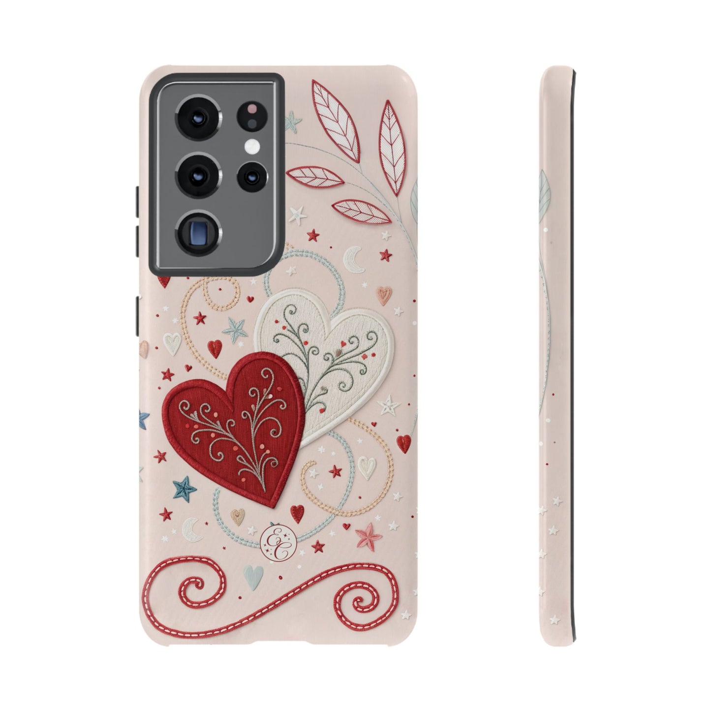 Interlinked Hearts Design Tough Phone Case