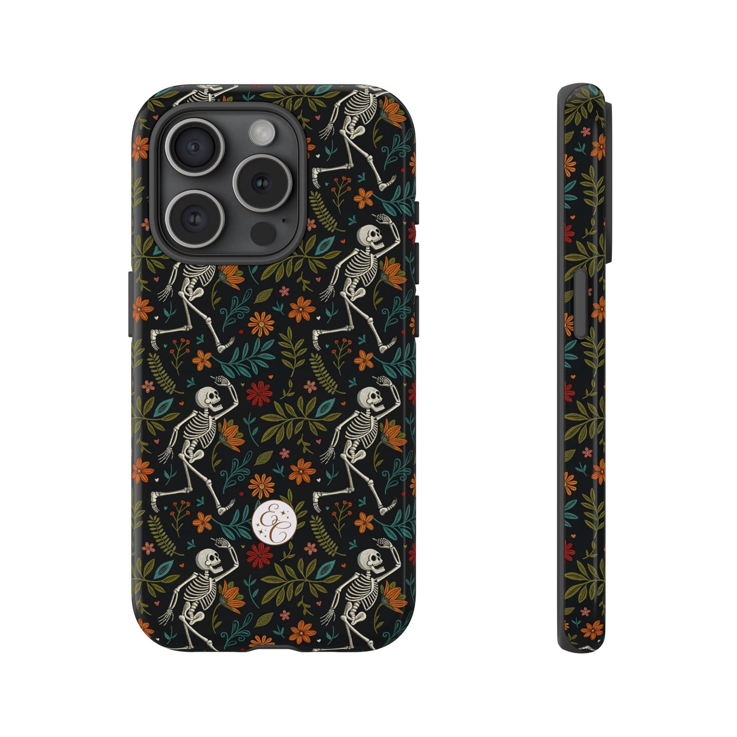 Halloween Boho Skeleton Pattern Tough Phone Case