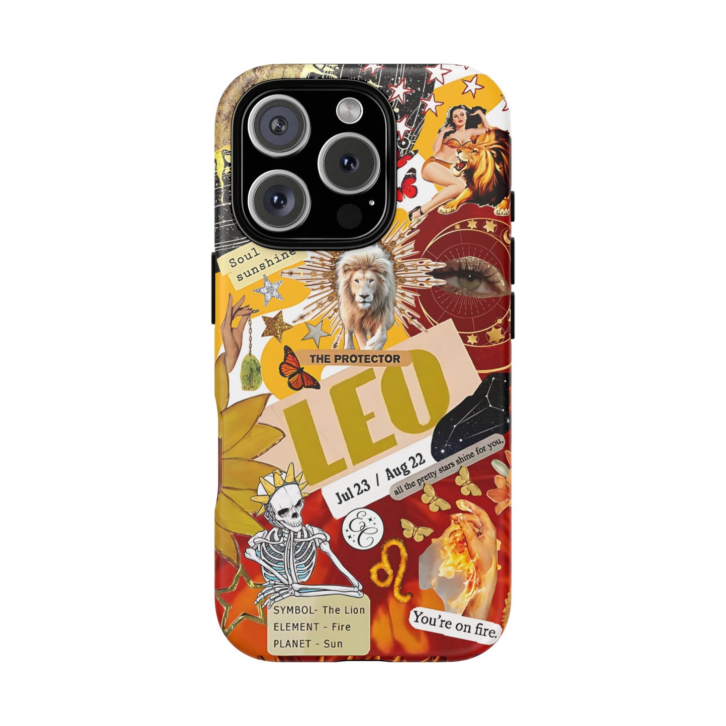 Leo Vintage Zodiac Collage Tough Phone Case