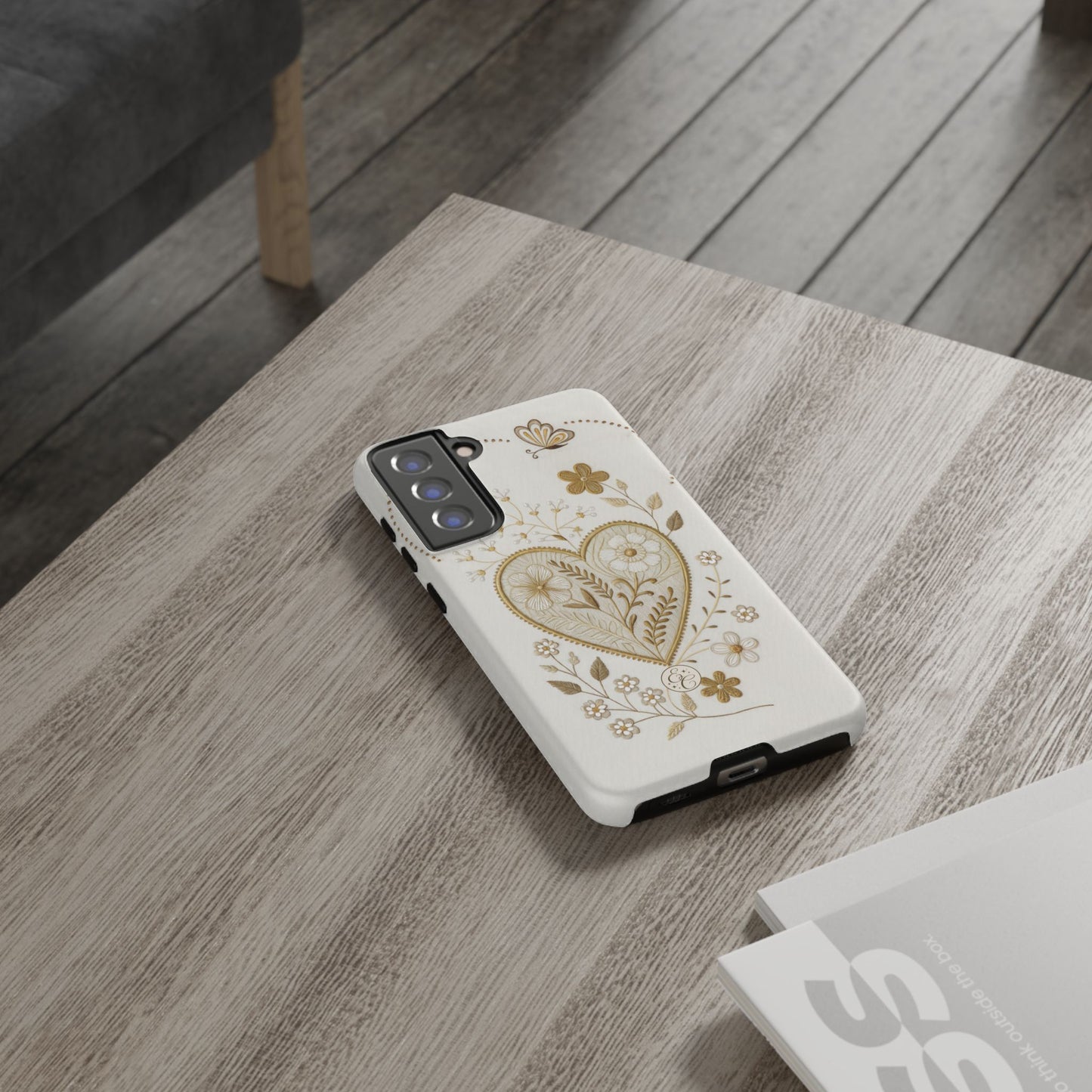 Floral Heart Design Tough Phone Case
