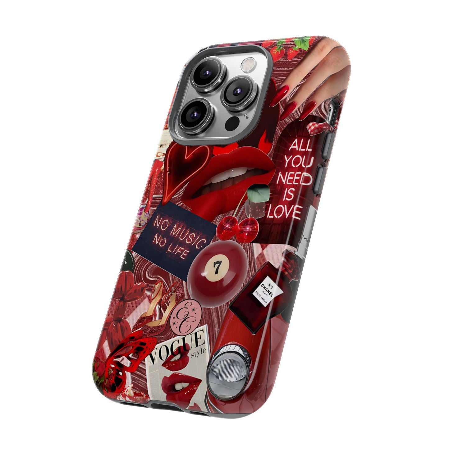 Red Aesthetic Collage Tough Phone Case