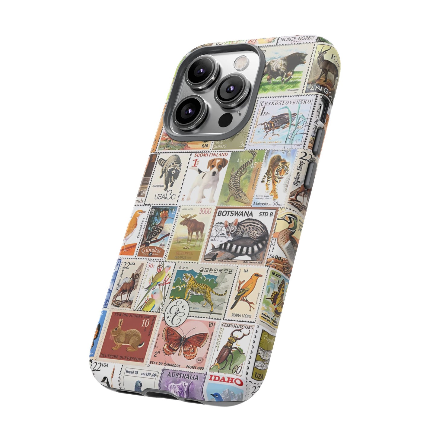 Wildlife Stamp Collage Tough Phone Case