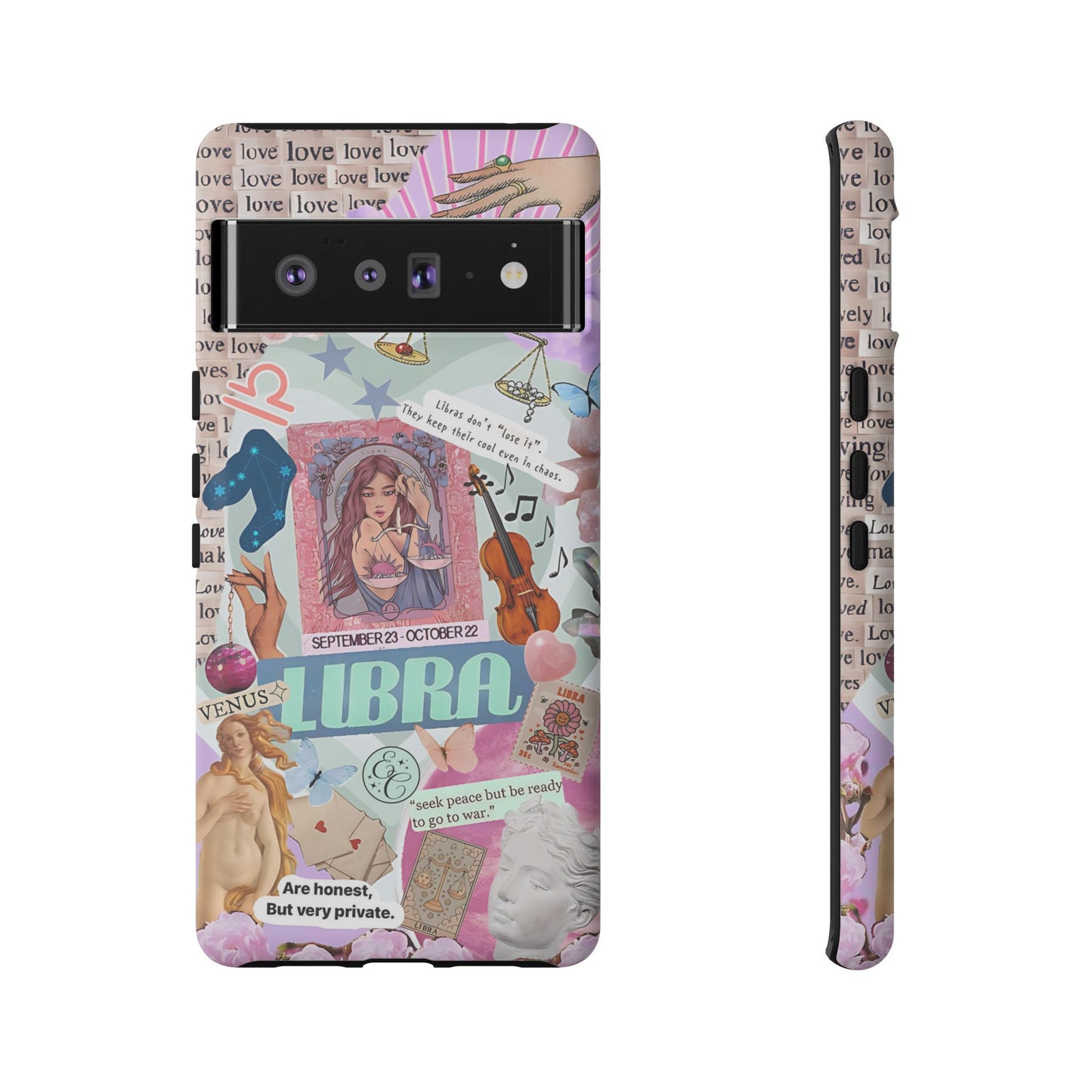 Libra Vintage Zodiac Collage Tough Phone Case