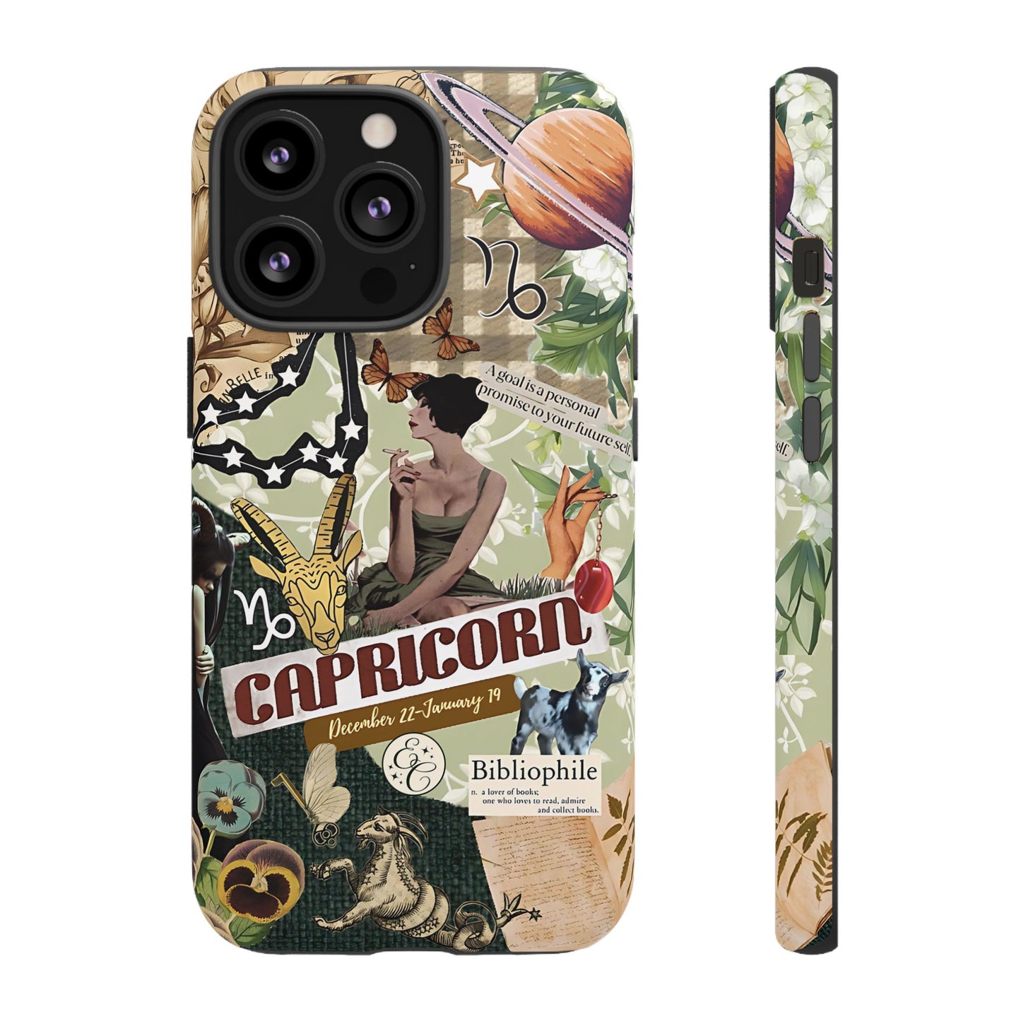 Capricorn Retro Zodiac Collage Tough Phone Case