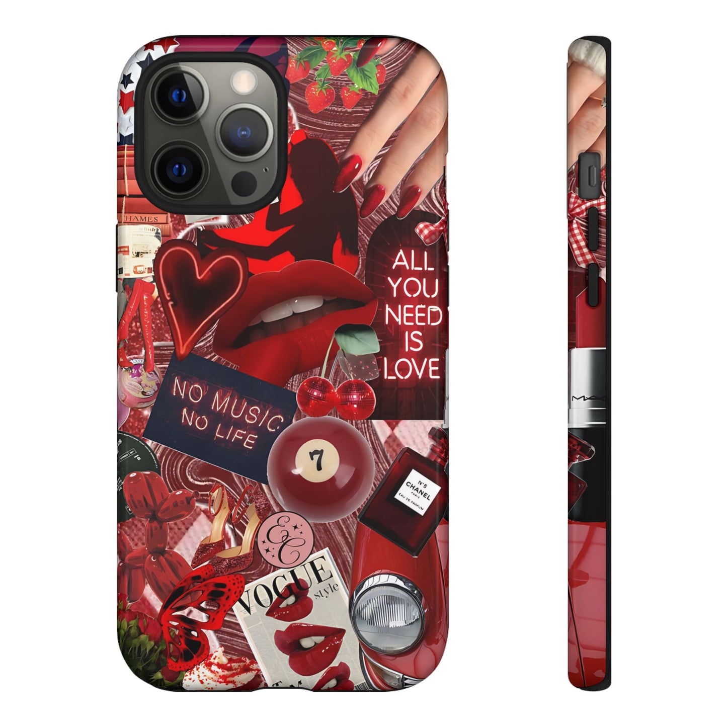 Red Aesthetic Collage Tough Phone Case