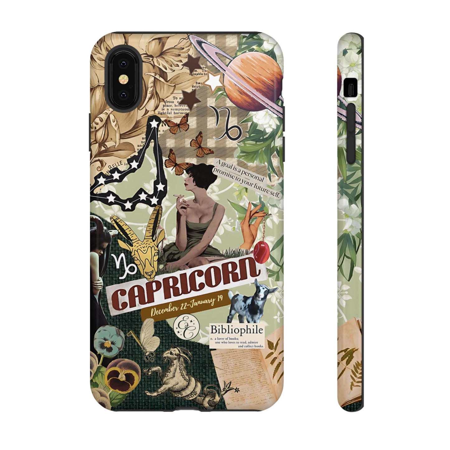 Capricorn Retro Zodiac Collage Tough Phone Case