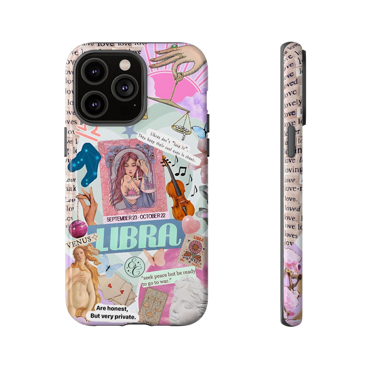 Libra Vintage Zodiac Collage Tough Phone Case