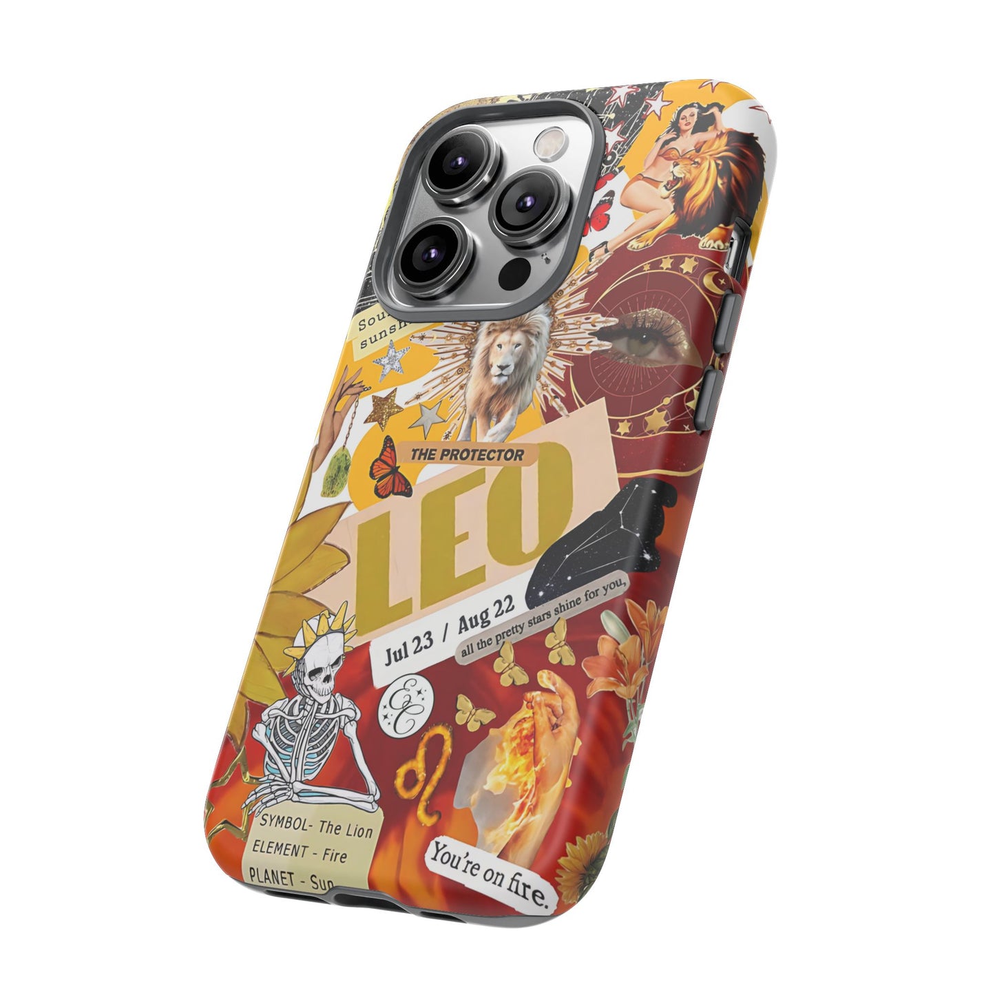 Leo Vintage Zodiac Collage Tough Phone Case