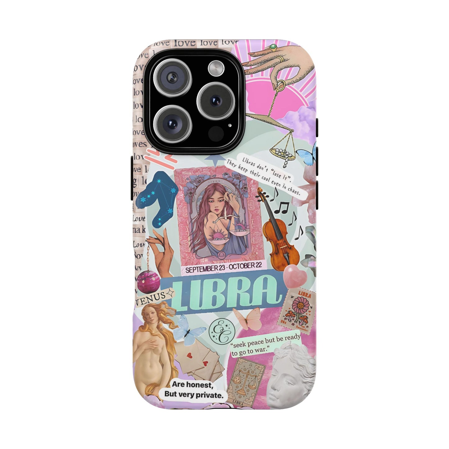 Libra Vintage Zodiac Collage Tough Phone Case