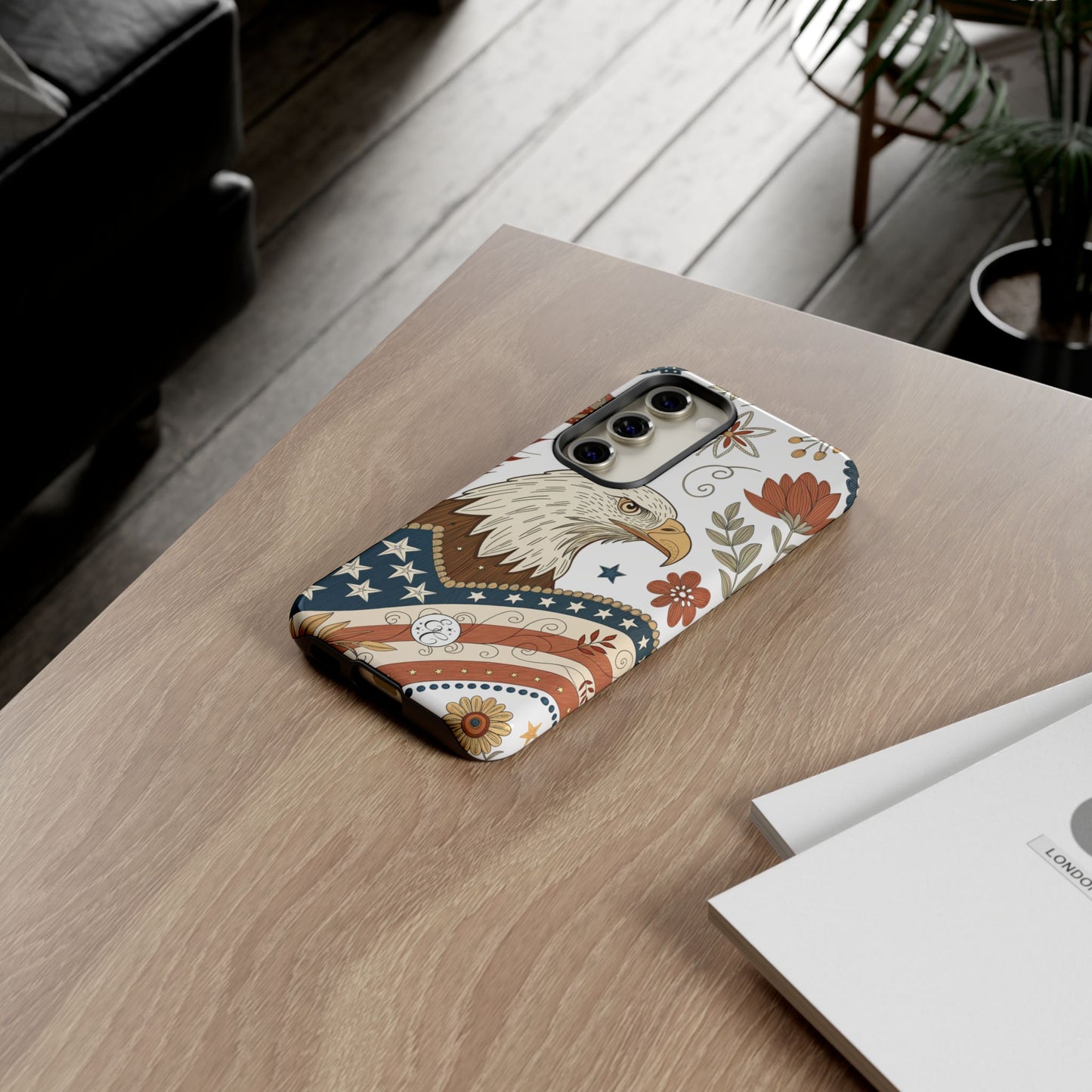 Boho Patriotic Eagle Tough Phone Case