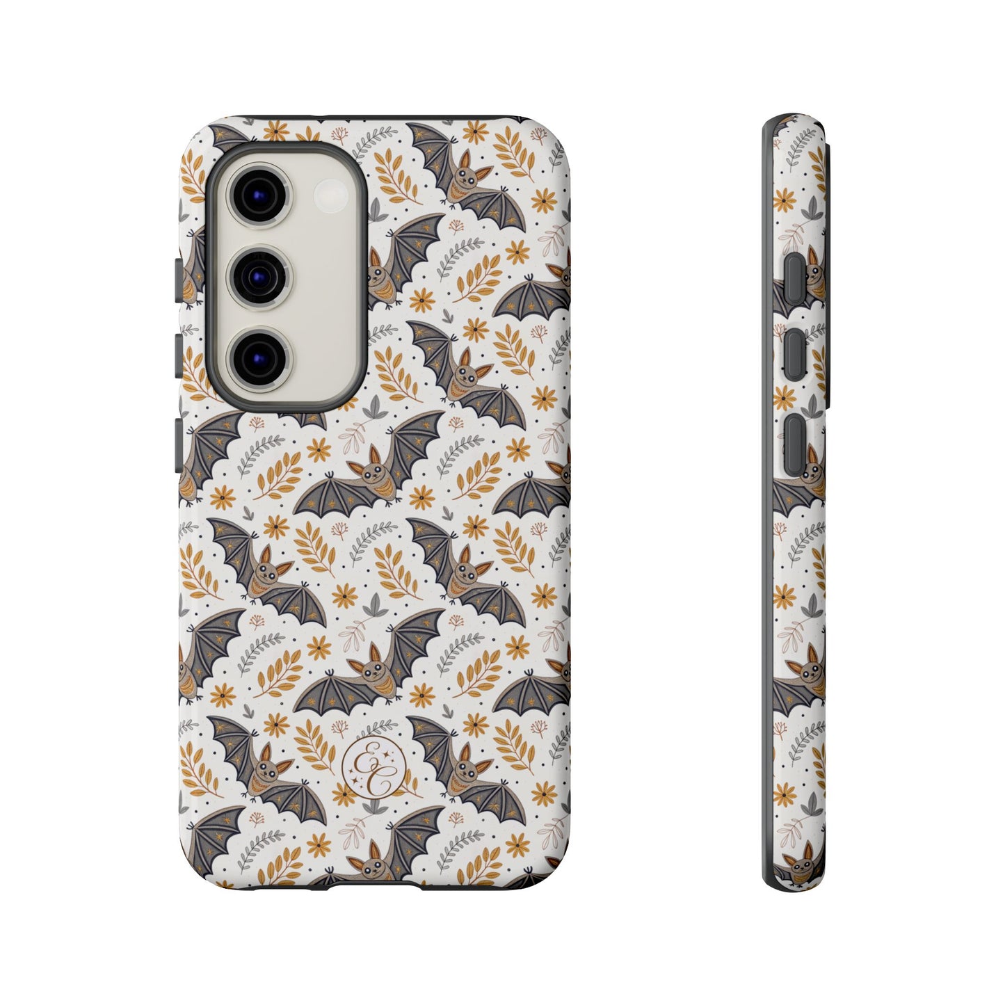 Boho Halloween Bat Pattern Tough Phone Case