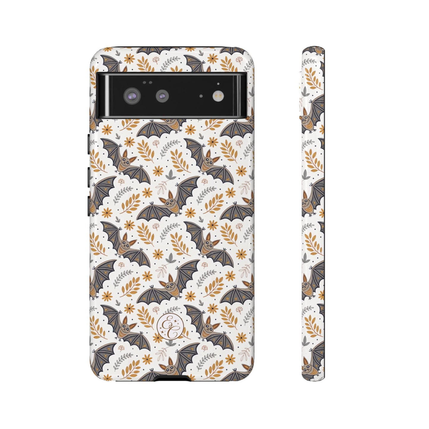 Boho Halloween Bat Pattern Tough Phone Case