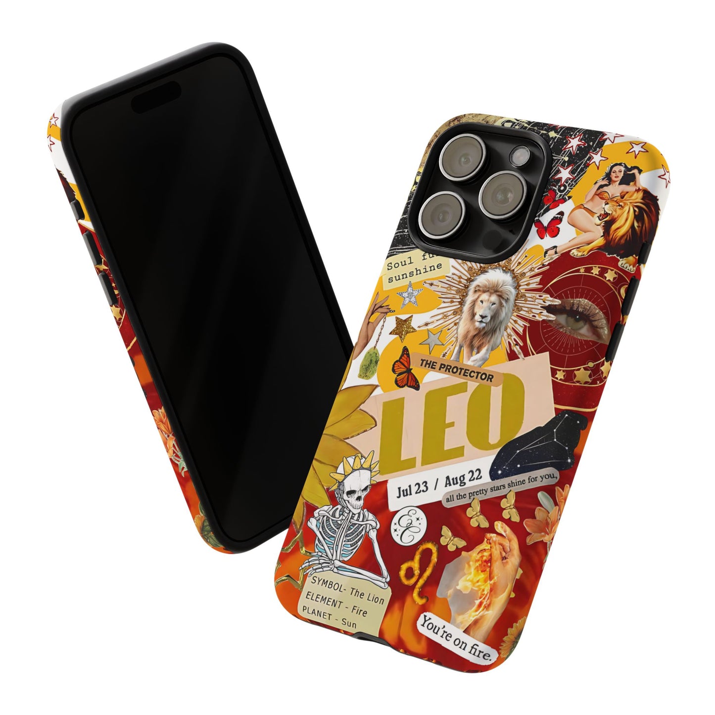 Leo Vintage Zodiac Collage Tough Phone Case