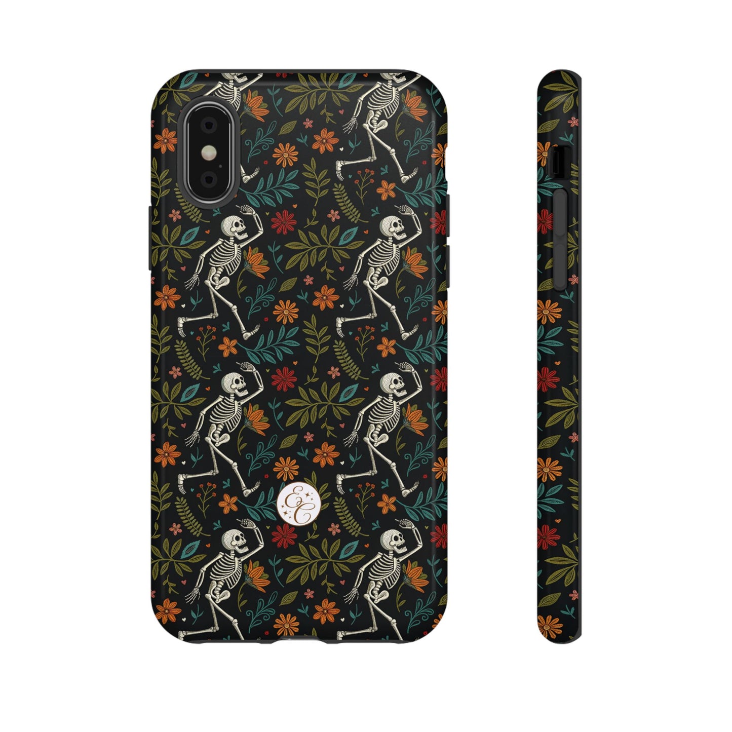 Halloween Boho Skeleton Pattern Tough Phone Case