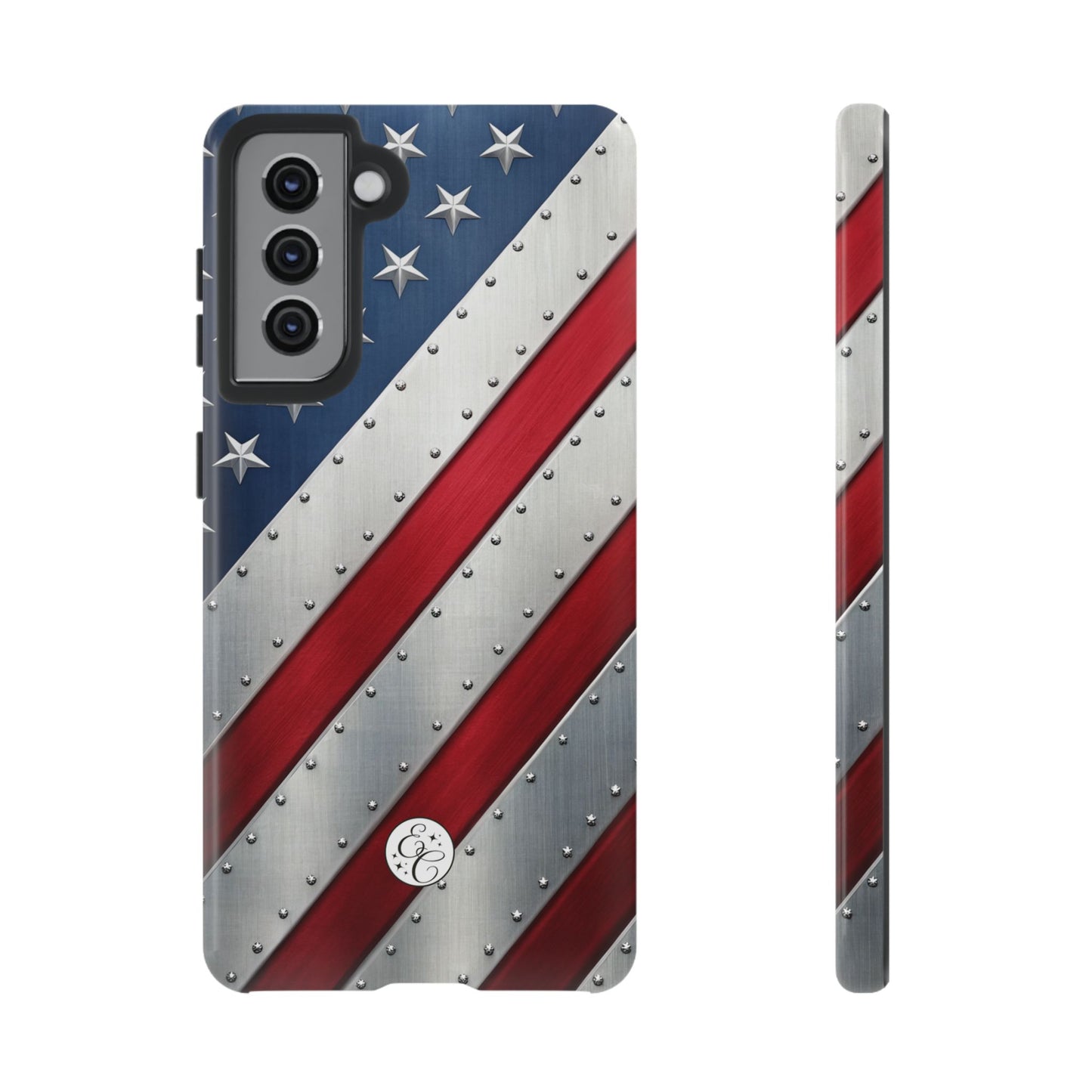 Metallic American Flag Tough Phone Case