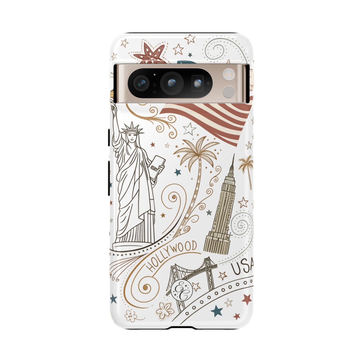 USA Landmarks Boho Doodle Tough Phone Case