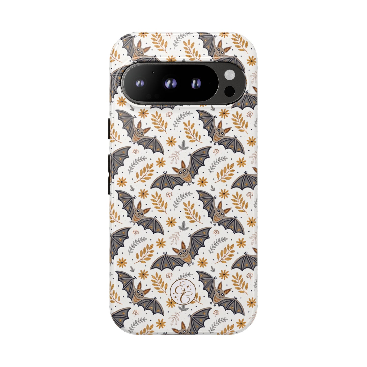 Boho Halloween Bat Pattern Tough Phone Case