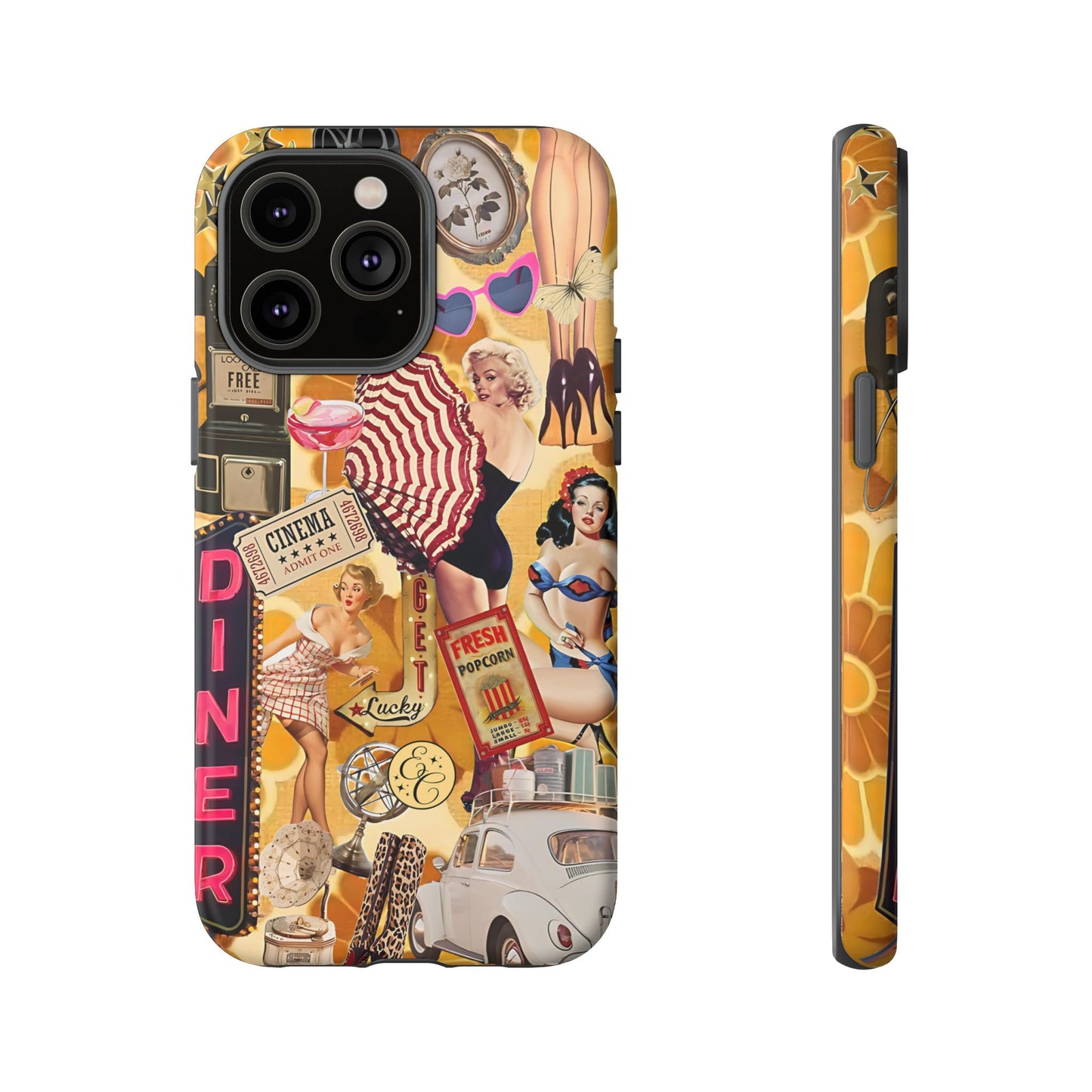 Retro Pin-up Collage Tough Phone Case