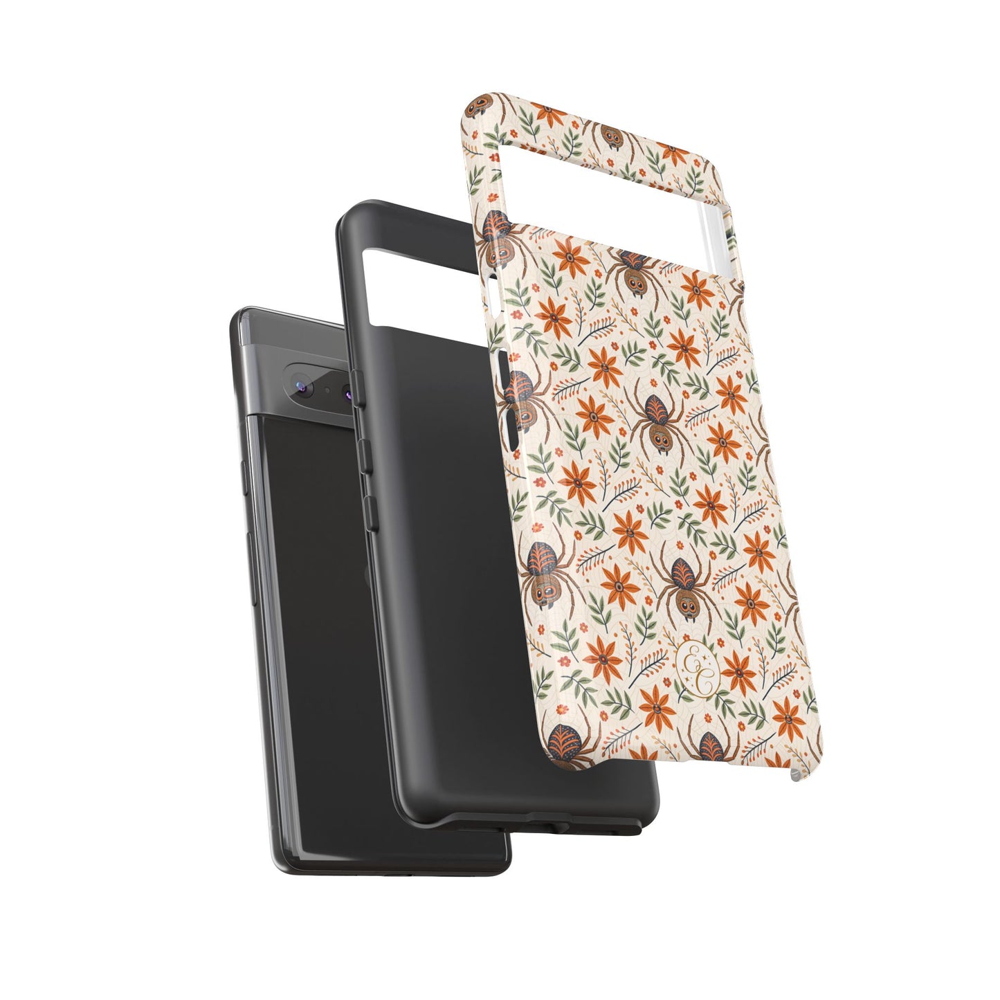 Boho Floral Spider Pattern Tough Phone Case