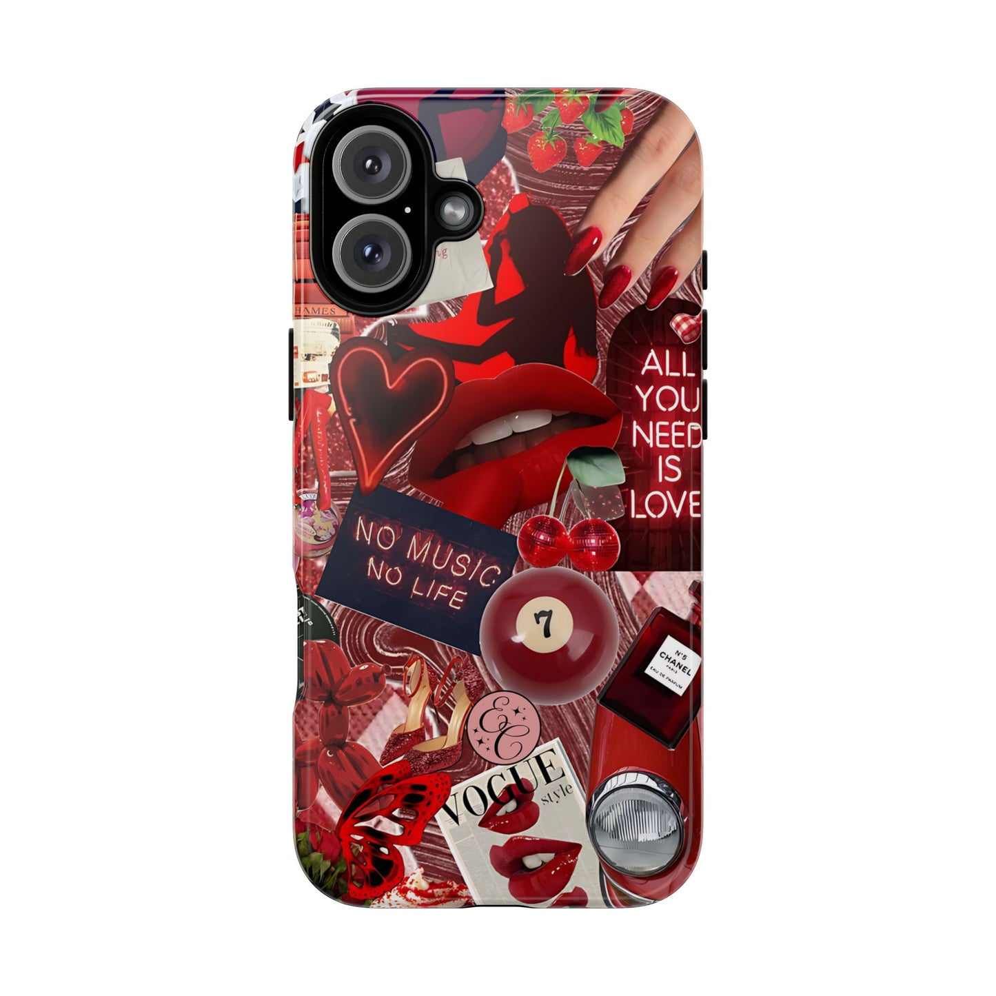 Red Aesthetic Collage Tough Phone Case