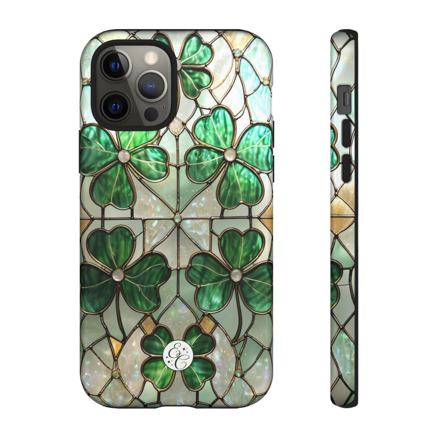 Lucky Clover Stained Glass Pattern Tough Phone Case