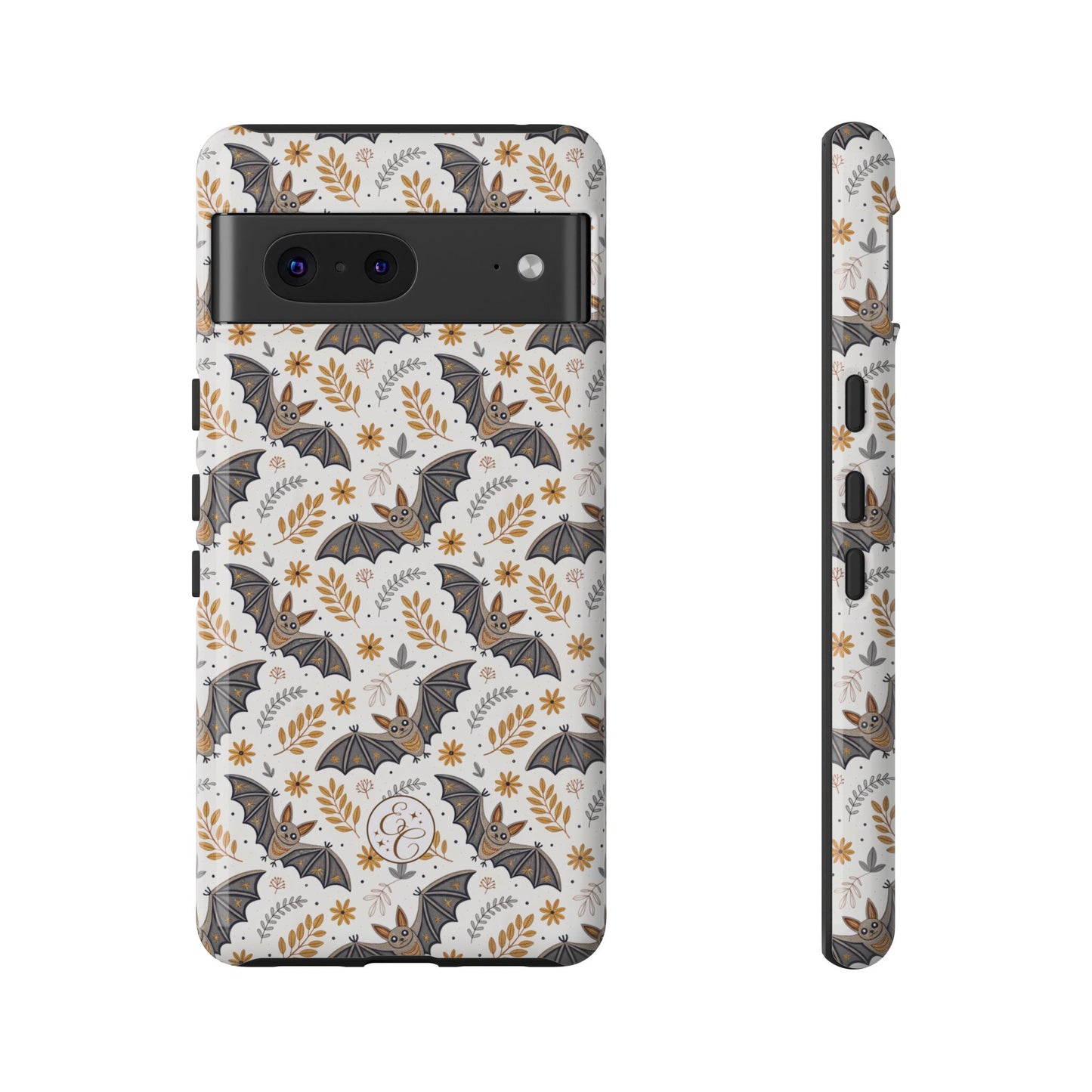 Boho Halloween Bat Pattern Tough Phone Case