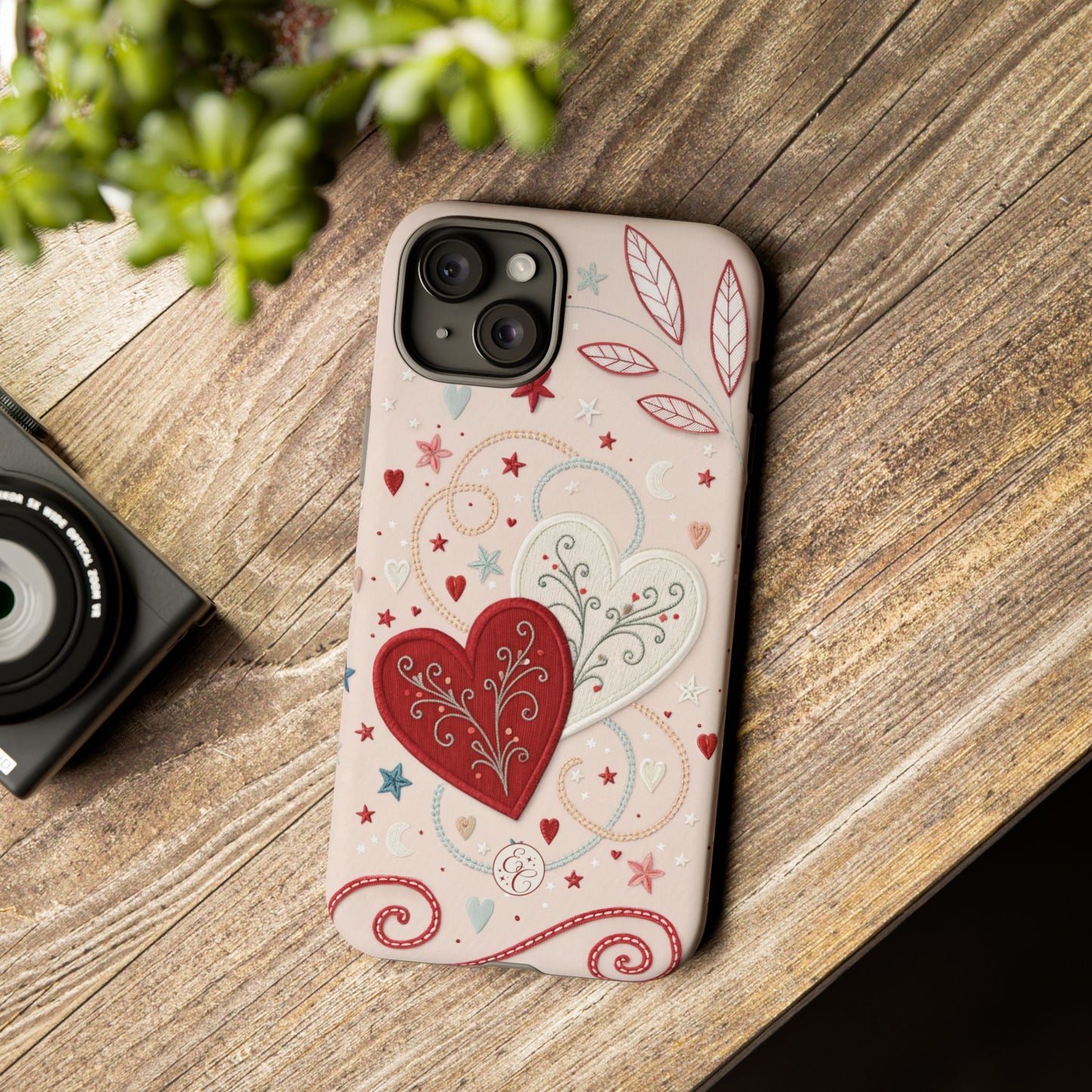 Interlinked Hearts Design Tough Phone Case